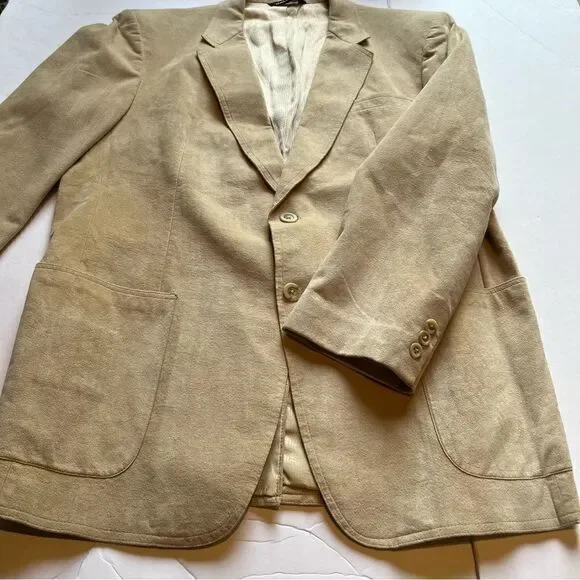 Halston Halsuede Men's Sport Jacket Camel Colored Size 40R
